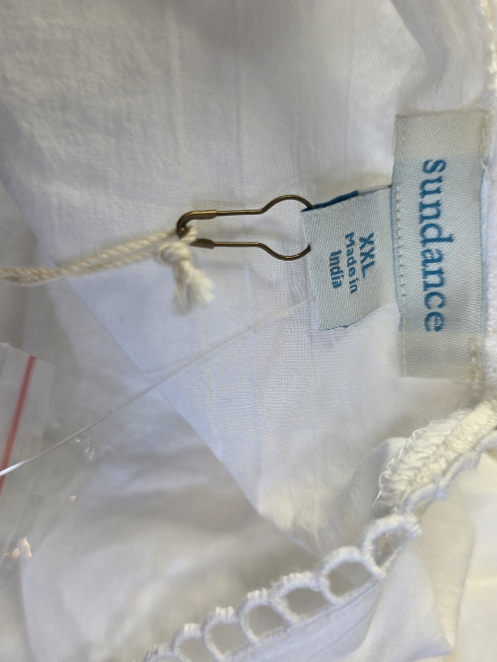 Sundance White Eyelet Cotton Button-Down Blouse 2XL 1498 P2P 29 - Picture 4 of 6